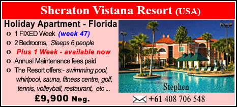 Sheraton Vistana Resort - £9900
