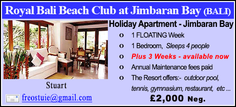 Royal Bali Beach Club at Jimbaran Bay - £2000